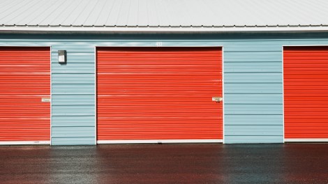 Exterior shot of self storage units